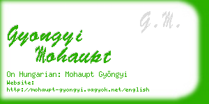 gyongyi mohaupt business card